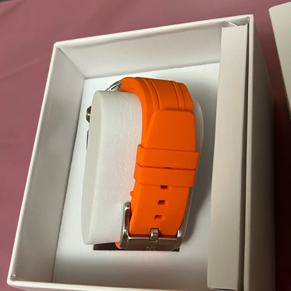 RYUEUYA Translucent Designer Rugged Case Band Apple Watch Ultra 49mm. Orange NEW